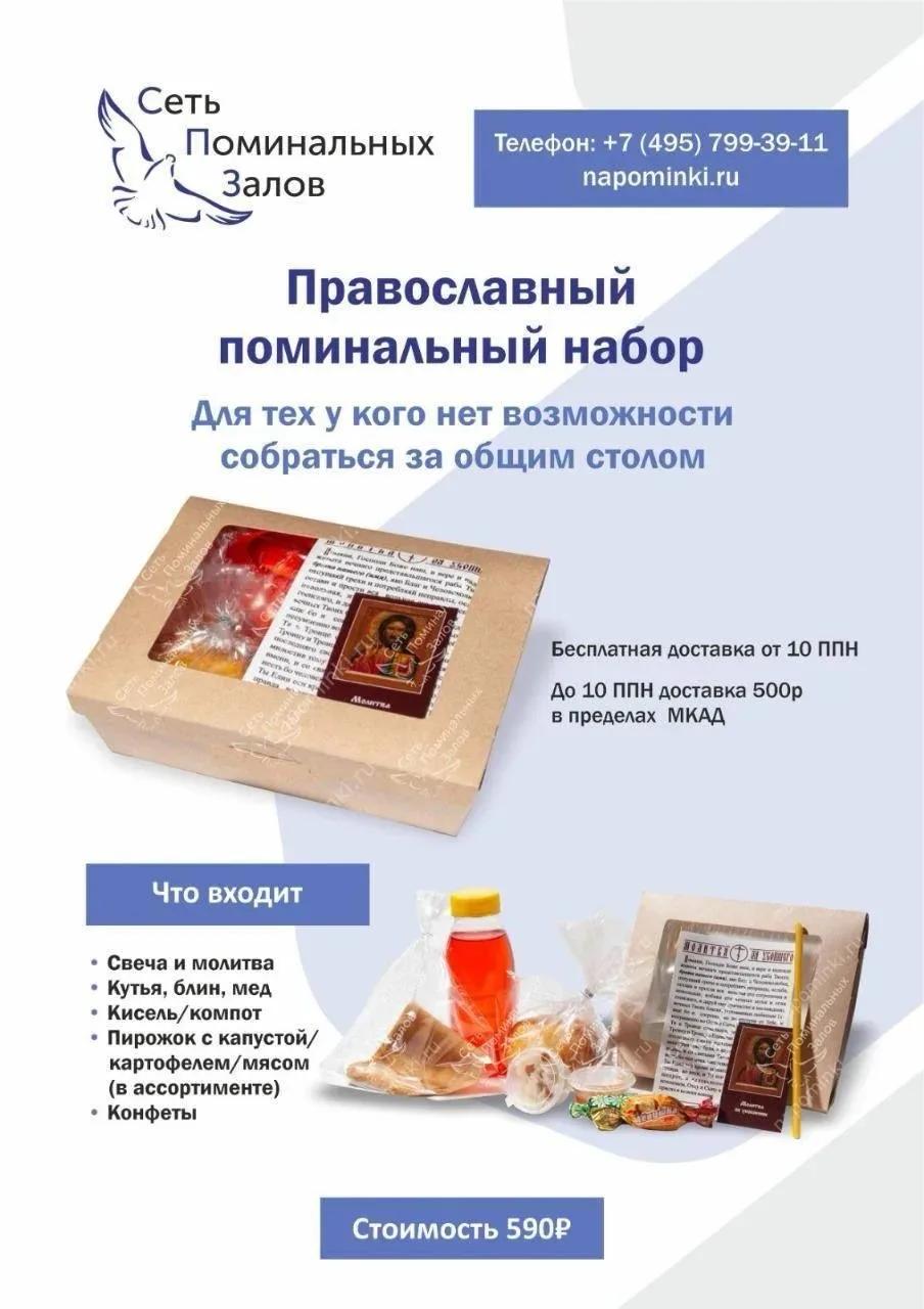 Православный поминальный набор: состав и условия доставки
